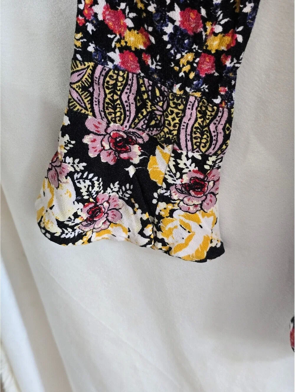 Free People Floral and Paisley Patterned Long Sleeve Blouse Size S/P
